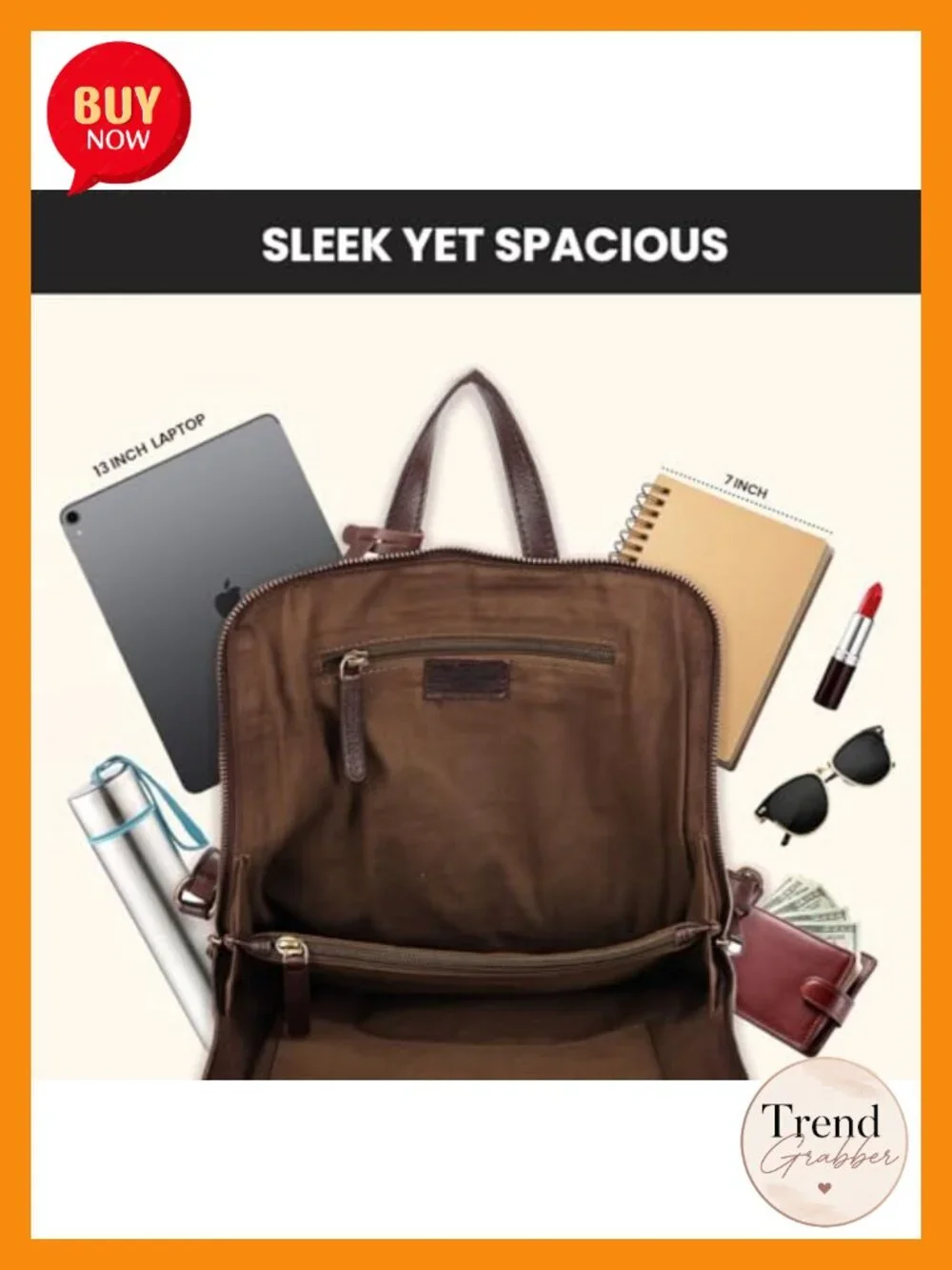 Premium Genuine Leather Suede Backpack Woven Front Everyday